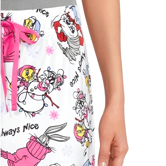 5/$20 NEW L 8-10 Women's Soft Looney Tunes Christmas Sleep Pants - Picture 1 of 5